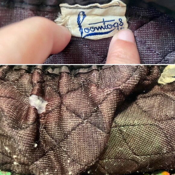 Vintage 70s Quilted Maxi Skirt by Loomtogs Bohemian Size S M in Purple Orange. - Picture 10 of 10